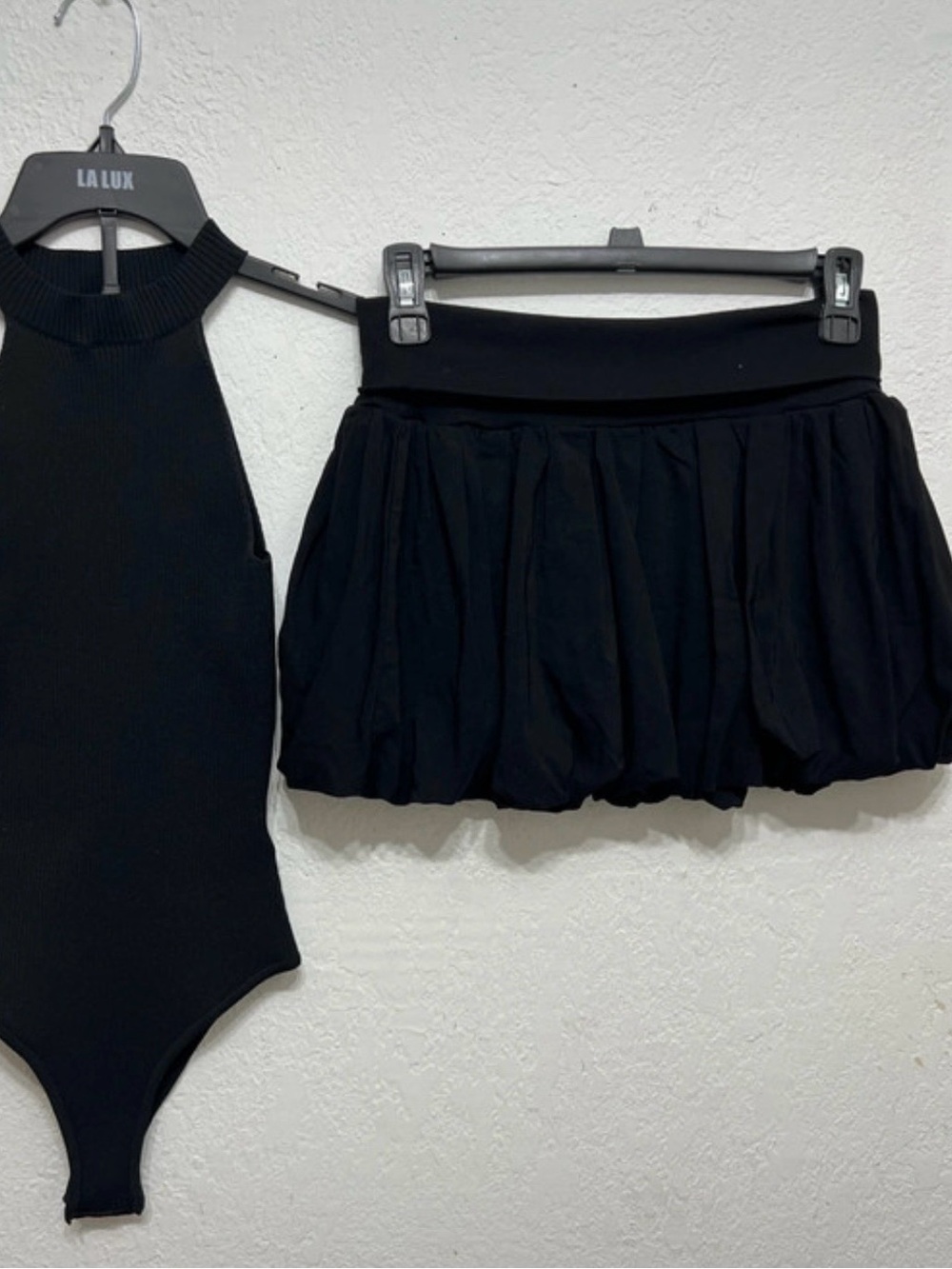 h.i.p. Black Bubble Skater Mini Skirt